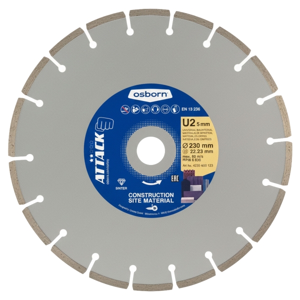 Osborn Attack U2-5mm Diamond Cutting Disc 230×22.23 mm